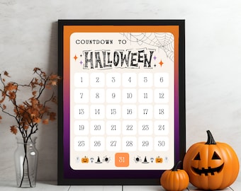 PRINTABLE Halloween Countdown Calendar Sign