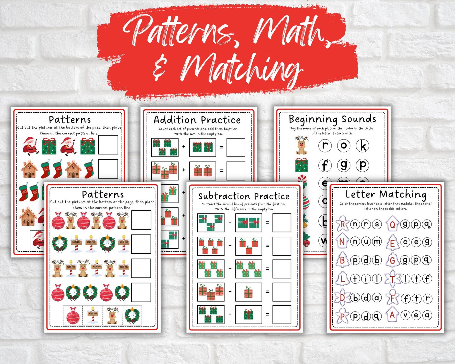 Printable Christmas Preschool Activity Bundle - Etsy