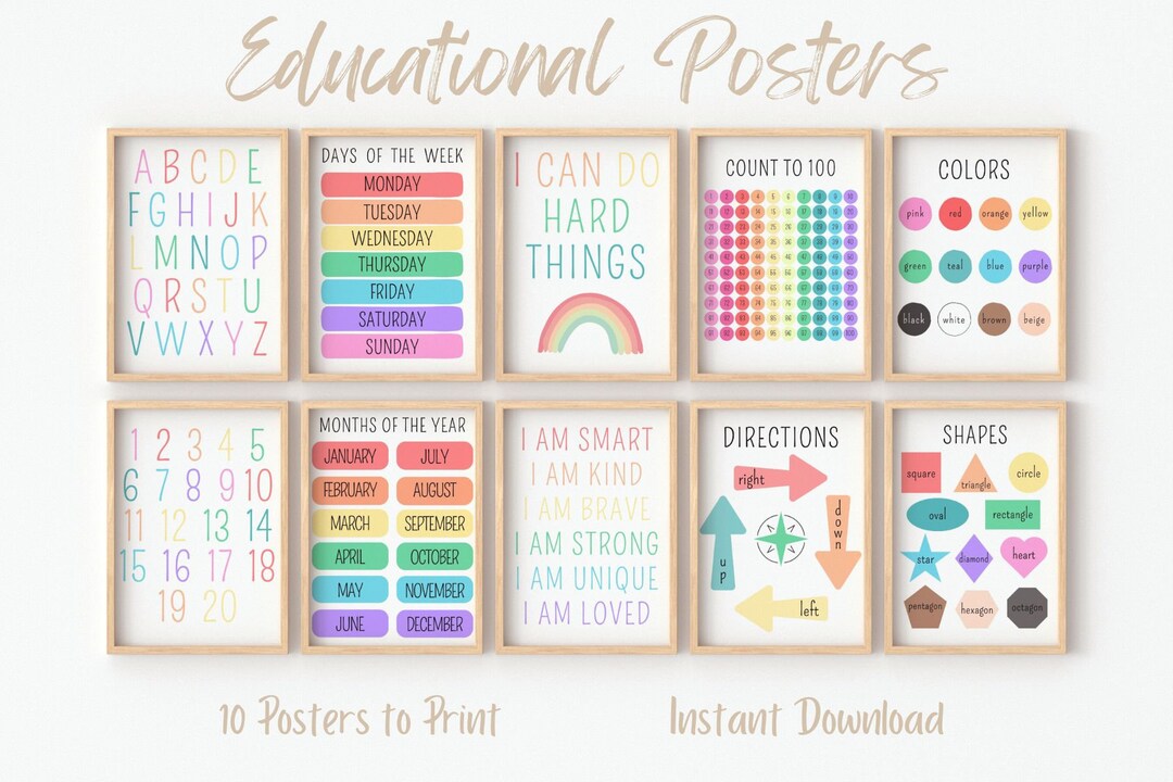 Educational Posters, Preschool Decor, Homeschool Prints, Montessori ...