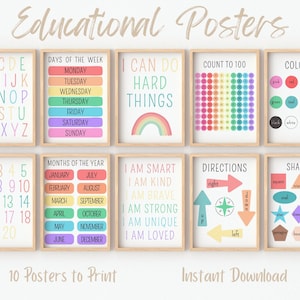 Educational Posters, Preschool Decor, Homeschool Prints, Montessori Classroom, Classroom Decor, Kid's Room Wall Art, Playroom Wall Art