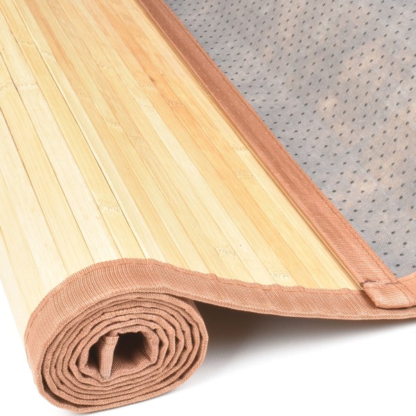 Area Rug - Carpet 5'X8' Bamboo Floor Mat Large Bamboo Floor Runner Indoor Outdoor Rug with Non Skid Backing, Carpet -with DELIVERY TO HAWAII