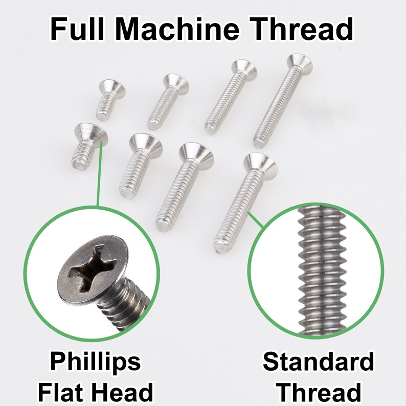 Small Machine Screws and Nuts, Flat Head Screws 440 and 632, Machine