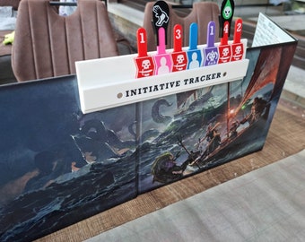 Initiative tracker | DM screen mountable | For RPG board games | Optional add-ons available