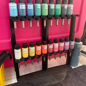 Estante para botellas de pintura con aerógrafo | Para sistemas de gravedad cero | Máx. 20 botellas