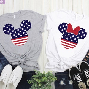 4th of July Minnie Mickey American Flag Shirt, 4th of July Minnie Mickey Shirt, 4th Of July Couple Shirt, Independence Day, USA Flag Disney