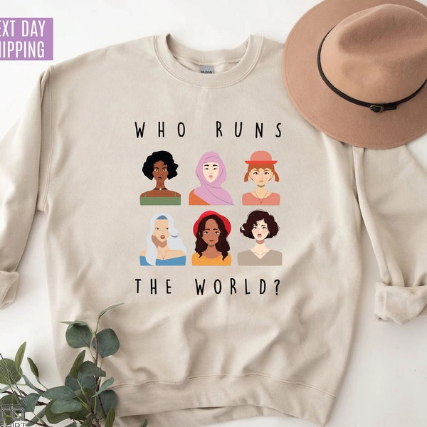 Who Runs The World Girls Sweatshirt,Women Empowerment Shirt,Feminism Shirt, Future Activist Kids Shirt,Feminist Toddler Shirt,Girl Power Tee