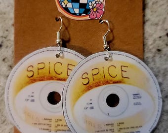 90s Pop CD Earrings – Y2K Girl Pop Statement Jewelry – Retro Music Earrings