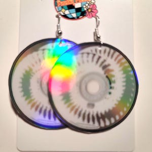 Mini CD Earrings | Industrial Rock Jewelry | Downward Spiral Era Inspired | 90s Alternative Goth Aesthetic | Nine Inch Nails Fan Gift |