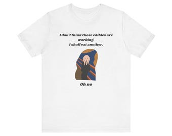 Funny Edibles Eating Scream Art T-Shirt, Foodie Tee, Humorous Unisex Top, Fun Artwork Shirt, Hilarious Graphic Tee, Edible Lover Gift