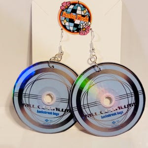 Millennium Boyband Mini CD Acrylic Earrings 90s Y2K Pop Music Jewelry Retro Disc Replica Fan Gift Nostalgic Handmade 2000s 2"