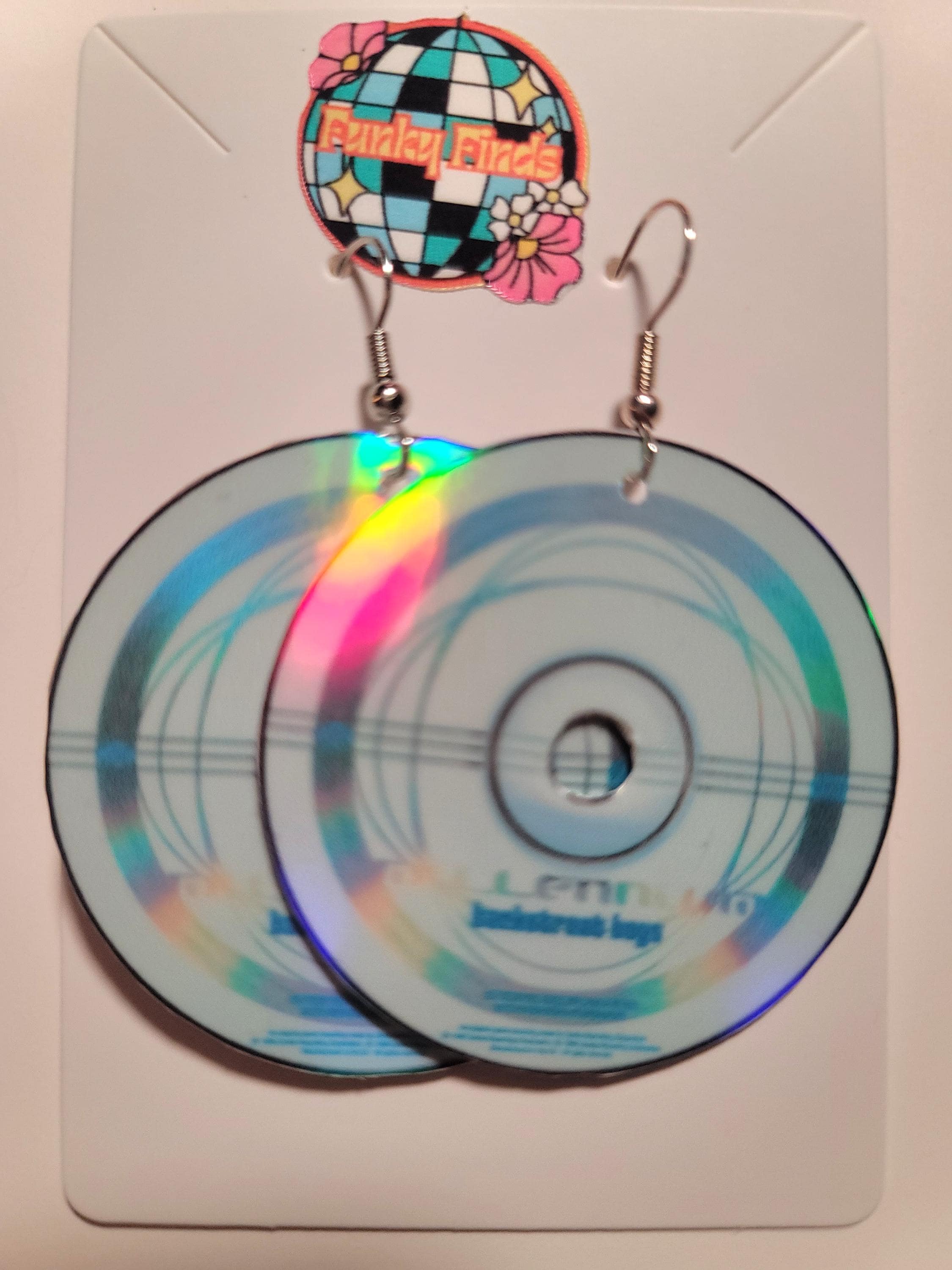 Millennium Boyband Mini CD Earrings 90s Y2K Pop Music Jewelry Retro Disc Replica Fan Gift Nostalgic Accessories Handmade 2000s WITH BORDER
