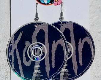 Nu Metal CD Earrings | Y2K Alternative Rock Statement Jewelry | Retro Concert Earrings | 90s Grunge Alt Fashion