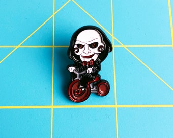 Jigsaw Saw Horror Pin Brooch