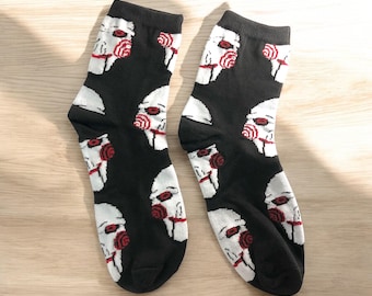 Jigsaw Horror Quarter Ankle Socks