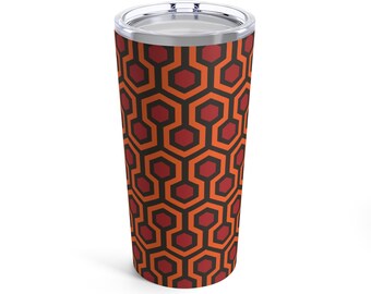 Vaso con diseño geométrico The Shining Overlook de 20 oz. Vajilla moderna para amantes del café, regalo de inauguración de la casa único, taza de viaje, estilo otoñal
