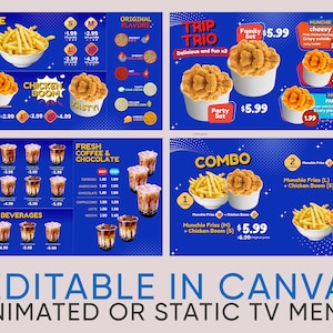 Digital TV Menu Board for Restaurant Digital Menu Board Menu Screen Easy to Edit Menu save on USB and Play on TV as Static or Animated Menu