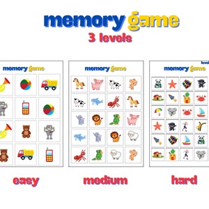 Printable Memory Game for Kids Party Celebration Birthday Christmas ...