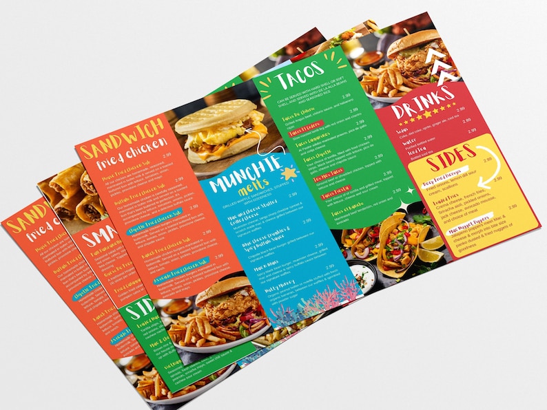 Editable Food Truck Menu Template for Canva, Vibrant and Delicious for