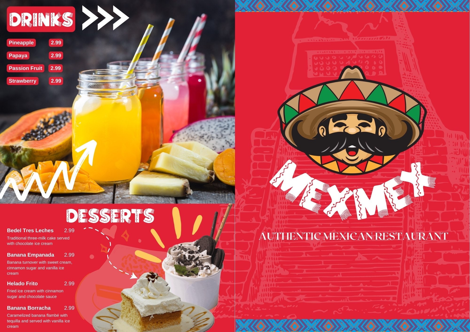Mexican Dessert Menu