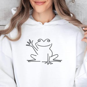 Frog hoodie, Frog gifts, Cute frog sweater with hood, Frog gift for friend, Unisex frog shirt, Minimalist hoodie aesthetic, Gift for him