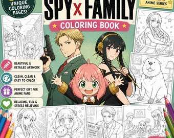 Spy x Family Coloring Book – Anya, Loid, Yor Anime Art (PDF Download)