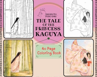 The Tale Of Princess Kaguya Coloring Book – Studio Ghibli Style Japanese Art (PDF Download)