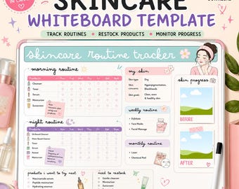 Editable Skincare Routine Tracker | AM PM Planner (Digital Download)