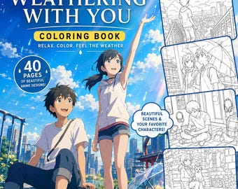 Weathering With You Anime Coloring Book | 40 Pages (Digital Download)