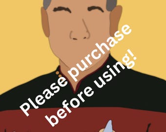Star Trek Captain Picard Poster Cut Paper DIGITAL Art Print with Quote