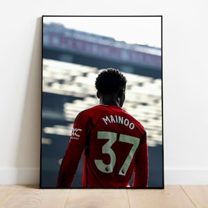 Digital Kobbie Mainoo Manchester United Football Poster | Man United Old Trafford bedroom sports poster A4 | A3 | A2