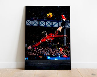 Póster de la patada de bicicleta de Alejandro Garnacho / Arte mural del Manchester United (Descarga digital)