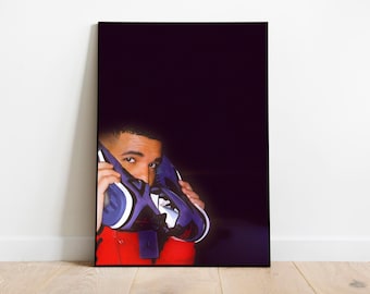 Drake x Nike Fashion Poster | Nike Streetwear prints |  A4 | A3 | A2 | A1 bedroom poster, Album Cover Poster Rapper Posters