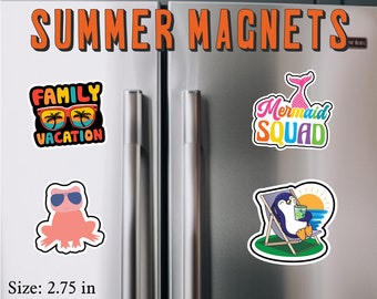 Summer Magnets, Beach Life Magnet, Gift for Her, summer vibes, fridge Magnets, summer stickers, cruise magnets