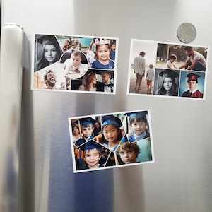 Collage Photo Magnets, Photo Printing, Father&#39;s Day Photo Magnet, Photos Printed on Magnet, Custom Photo Magnet, Graduation Photo