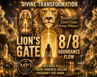 Lion's Gate 8/8 – Abundance Flow | 888 Hz Premium Energy Activation + 1-Hour 888 Hz MP3 + Bonus Energy Wallpaper