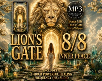 Lion's Gate 8/8 – Inner Peace | 432 Hz Premium Energy Activation + 1-Hour 432 Hz MP3 + Bonus Energy Wallpaper