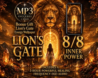 Lion's Gate 8/8 – Inner Power | 528 Hz Premium Energy Activation + 1-Hour 528 Hz MP3 + Bonus Energy Wallpaper