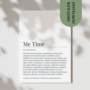 Poster Me Time Card Me-Time Petit temps mort Temps pour soi Relaxation Selfcare Rappel Cadeau Femme enceinte Carte de coaching Femme PDF