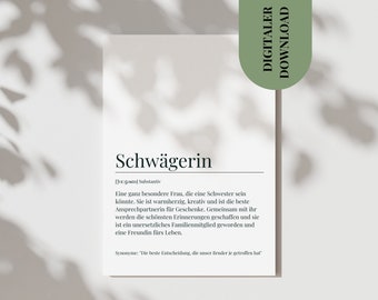 Postkarte Schwägerin Geburtstagsgeschenk Schwägerin Dankeschön Karte Schwägerin Definition Ehefrau Mann Geschenk Schwägerin Poster