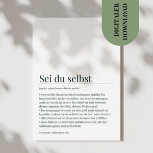 Karta Bądź sobą Karta definicji Miej pewność siebie Karta motywacyjna Uwierz w siebie Karta pozytywnej afirmacji Plakat Jesteś wspaniały