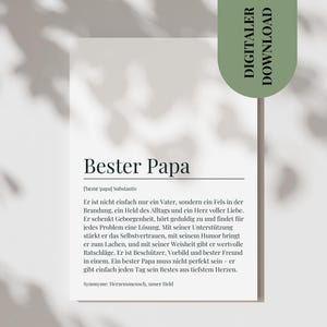 Postal Mejor regalo para papá Día del padre Gracias papá Regalo del día del padre Cumpleaños Idea de regalo para papá Póster para hombre Tarjeta de definición de papá PDF