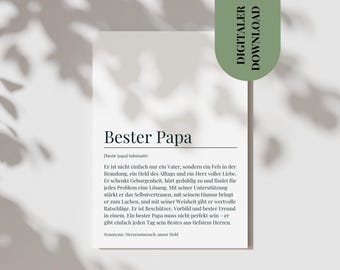 Postcard Best Dad Gift Father's Day Thank You Dad Father's Day Gift Birthday Dad Gift Idea Man Poster Dad Definition Card PDF
