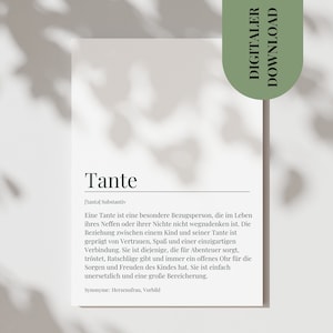 Carte postale Cadeau de tante Vous serez tante Annonce de grossesse Cadeau d’anniversaire de bébé Définition de tante Cadeau de Noël Tante PDF