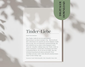 Postcard Tinder Gift Tinderlove Definition It All Started With A Match Gift Anniversary Christmas Partner Tinder Meet PDF
