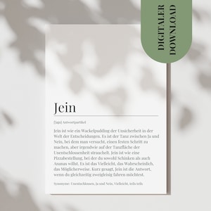 Postkarte Jein Witzige Karte Unentschlossen Vielleicht Karte FreundIn Definitionskarte Jein Ich Bin Unsicher Mal Sehen Ja Oder Nein Sag Du