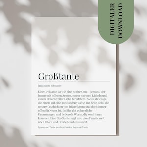 Postkarte Großtante Geschenk Tante Karte Dankeschön Großtante Verkündung Schwangerschaft Du Wirst Großtante Definitionskarte Großtante PDF