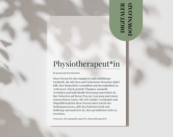 Postcard Physiotherapist Gift Favorite Physiotherapist Poster Physiotherapy Practice Definition Physiotherapist Decoration Thank you