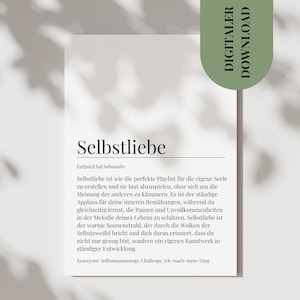 Postkarte Selbstliebe Motivation Neues Jahr Definition Selbstliebe Karte Selbstfürsorge Affirmation für Frauen Mutmacher Poster Bin es Wert