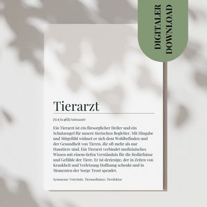 Weterynarz Karta definicji prezentu Weterynarz ukończonych badań Prezent weterynarz Zawód plakat Dekoracja Praktyka weterynaryjna Definicja PDF