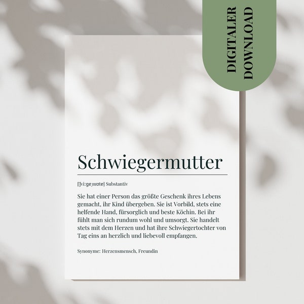 Postkarte Schwiegermutter Dankeschön Schwiegermama Geburtstagsgeschenk Mutter des Mannes Geburtstag Karte Schwiegermutter Poster